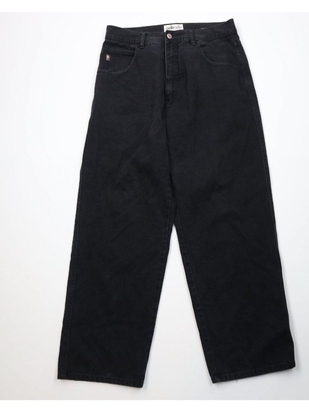Vtg 90s Y2K Pelle Pelle Mens 34x34 Fade Baggy Wide Leg Skateboard Jeans Black